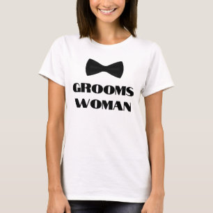 elegant modern groomswoman black bow tie  T-Shirt