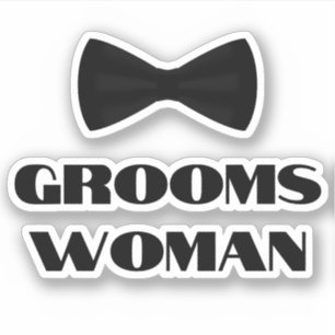 elegant modern groomswoman black bow tie wedding