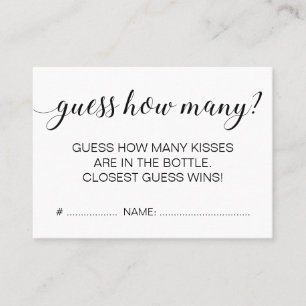 Elegant Modern Guess How Many Bridal Shower Game Business Card
