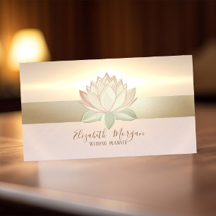 Elegant Modern Hand Drawn Lotus Gold  Business Card