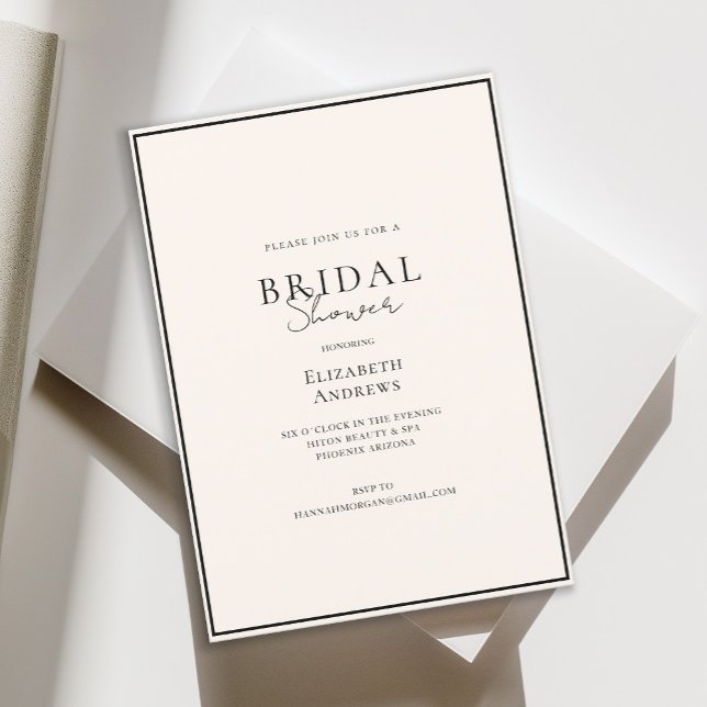 Elegant, Modern, Handwriting, Beige Bridal Shower  Invitation (Creator Uploaded)