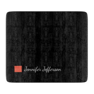 Elegant Modern Handwriting Plain Black Cutting Board