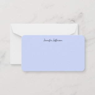 Elegant Modern Handwriting Plain Light Blue Card
