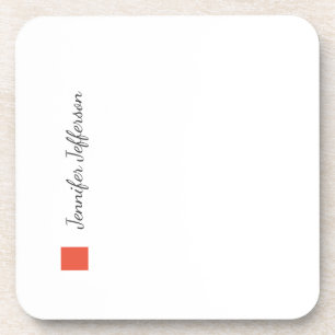 Elegant Modern Handwriting Plain Professional Coaster