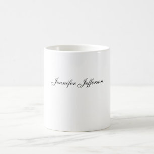 Elegant Modern Handwriting Plain Professional Coffee Mug