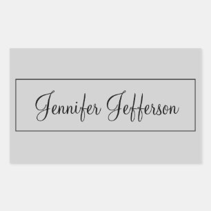 Elegant Modern Handwriting Plain Professional Gray Sticker