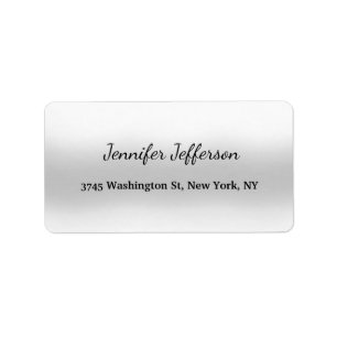 Elegant Modern Handwriting Plain Professional Grey Label