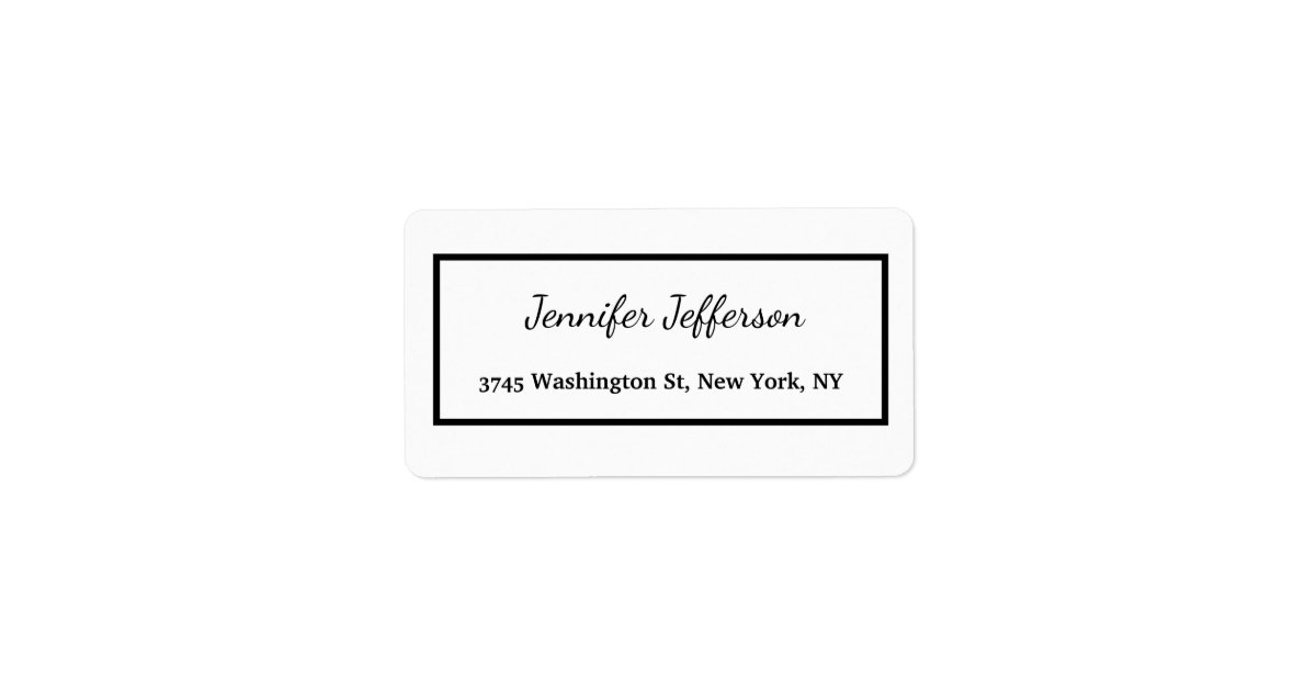 Elegant Modern Handwriting Plain Professional Label Zazzle