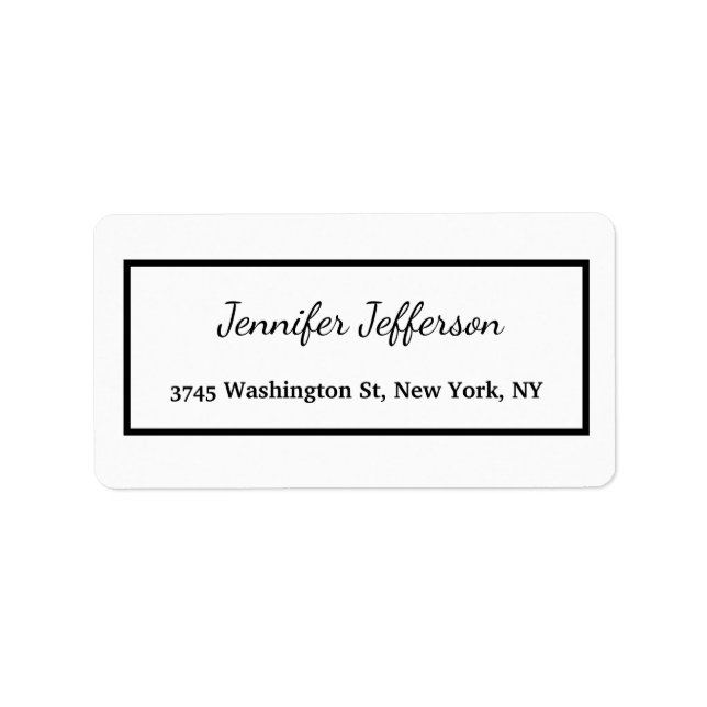 Elegant Modern Handwriting Plain Professional Label (Front)