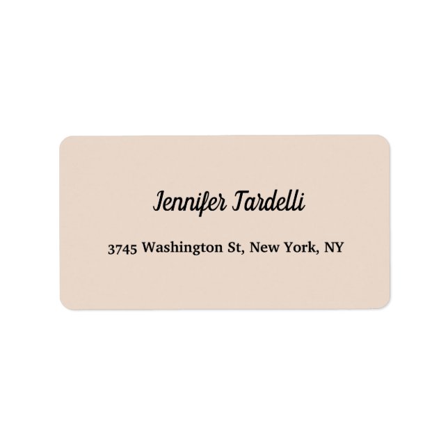 Elegant Modern Handwriting Plain Professional Label (Front)