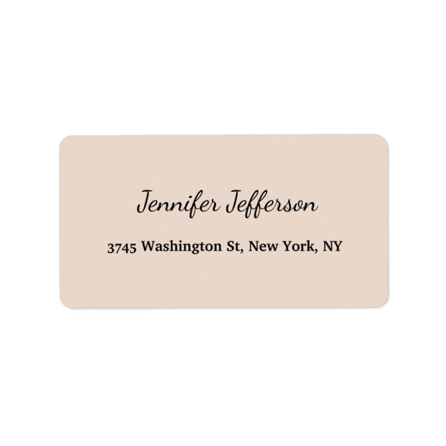 Elegant Modern Handwriting Plain Professional Label (Front)