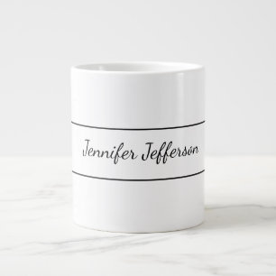 Elegant Modern Handwriting Plain Professional Large Coffee Mug