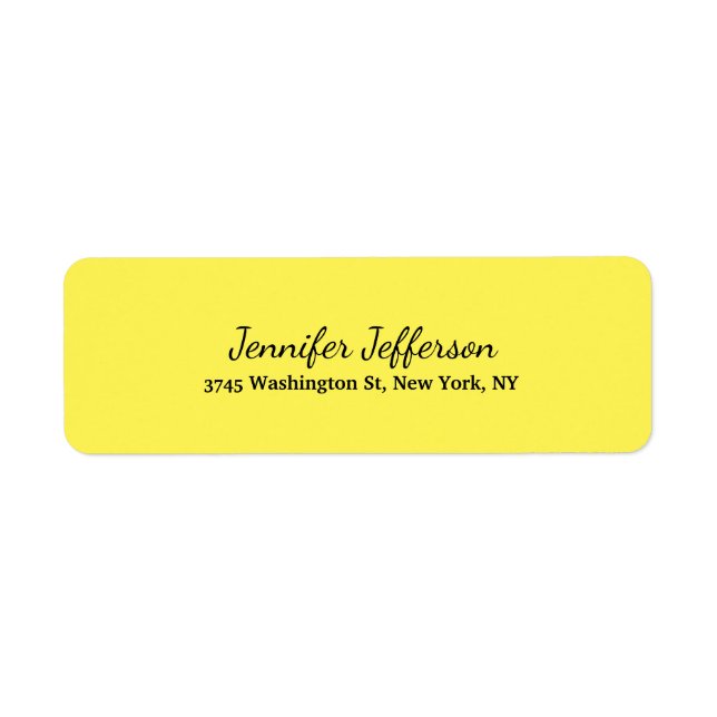 Elegant Modern Handwriting Plain Yellow (Front)