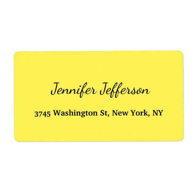 Elegant Modern Handwriting Plain Yellow (Front)