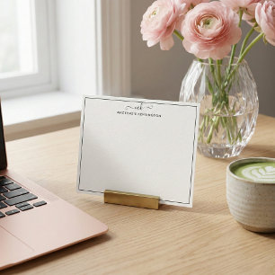 Elegant Modern Handwritten Monogram Name Card