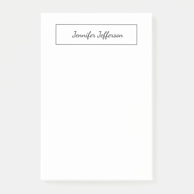 Elegant Modern Handwritten Plain Professional Post-it Notes (Front)