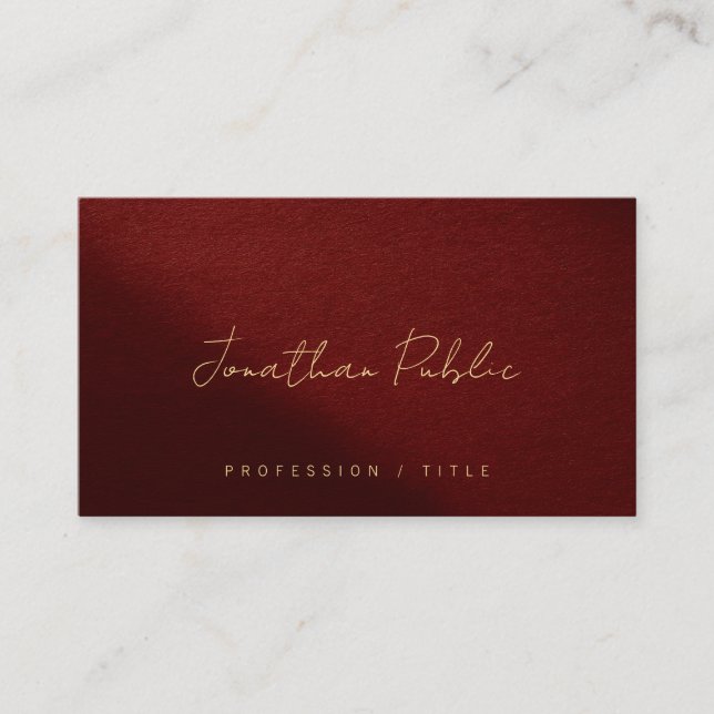 Elegant Modern Handwritten Script Template Custom Business Card (Front)