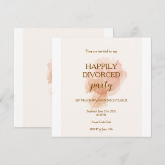 Elegant Modern Happily Divorced Party Invitation