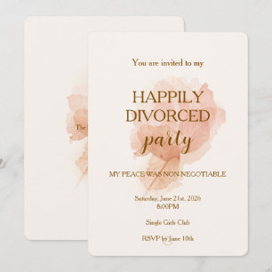 Elegant Modern Happily Divorced Party Invitation