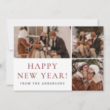 Elegant Modern Happy New Year Family 3 Photo 