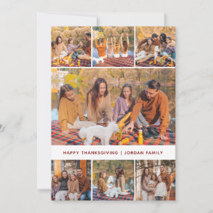 Elegant Modern Happy Thanksgiving Autumn Photo Holiday Card