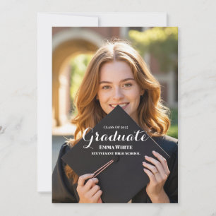 Elegant Modern High School Graduation Announcement