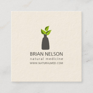 Elegant Modern Holistic  Medicine Minimalist Square Business Card