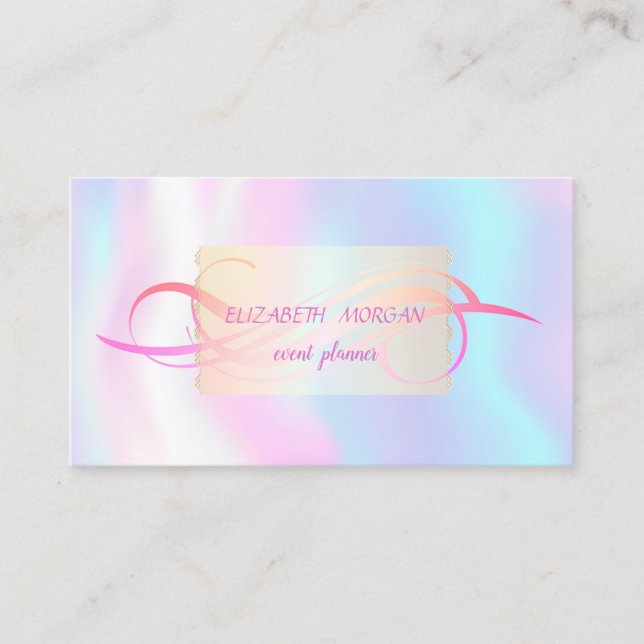 Elegant Modern Holographic Business Card (Front)