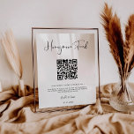 Elegant & Modern Honeymoon fund QR code Poster<br><div class="desc">A modern typography and a classic black and white theme for your wedding stationery: choose this simple and elegant wedding suite. Fully customizable: you can change the background as well as the text colour as you like. Replace the QR code with your own to give your guests access to your...</div>