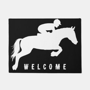 Elegant Modern horse equestrian show jumper Doormat
