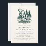 Elegant Modern Hunter Birthday Party  Invitation<br><div class="desc">Elegant Modern Hunter Birthday Party Invitation featuring a Buck deep in the first. A clean minimalist design.</div>