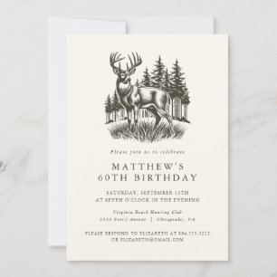 Elegant Modern Hunter Birthday Party  Invitation