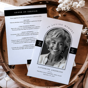 Elegant Modern In Loving Memory Arch Photo Funeral Program