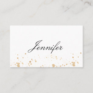 Elegant Modern in Weiß Gold Splash Platzkarte Place Card