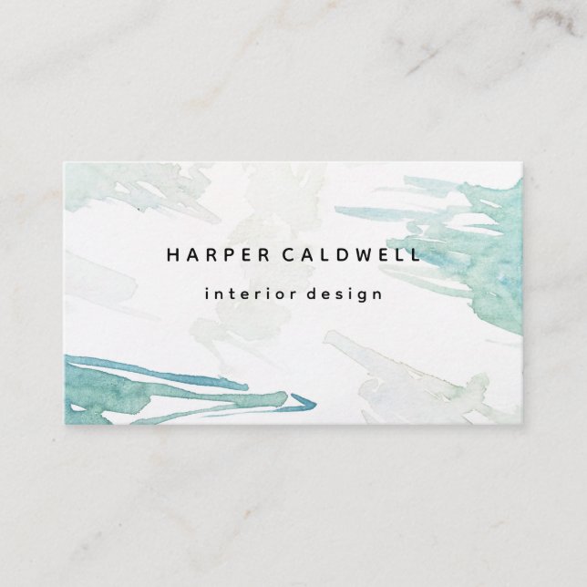 Elegant Modern Interior Design Business Card (Front)
