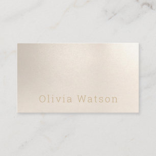 Elegant Modern Ivory Linen Minimalist Professional Business Card