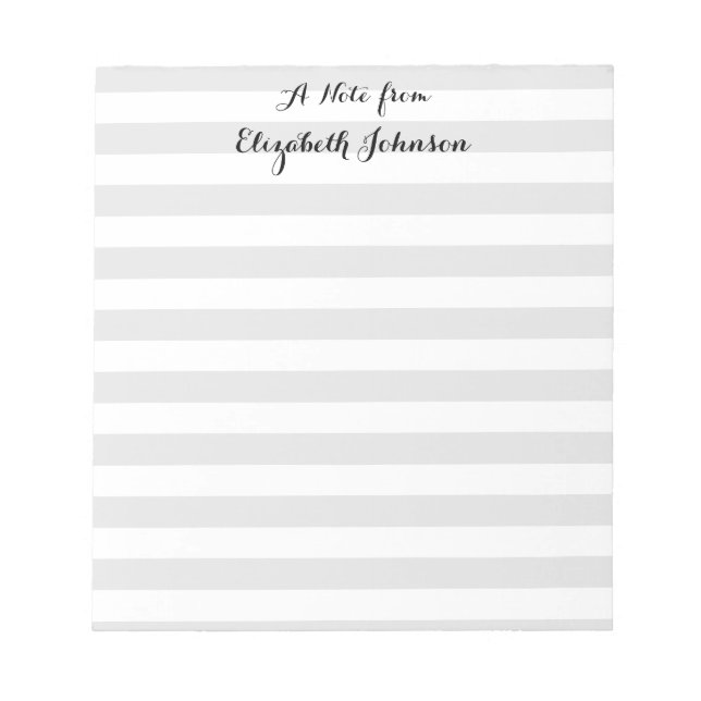 Elegant Modern Kindergarten School Teachers Name Notepad (Front)