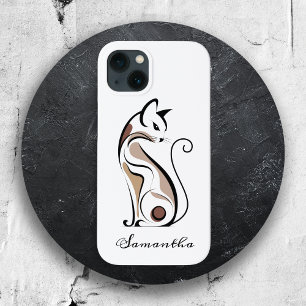 Elegant Modern Kitty, Cat Mom, Cute Personalized iPhone 13 Case