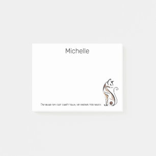 Elegant Modern Kitty,Cat Mom, Funny Personalized Post-it Notes