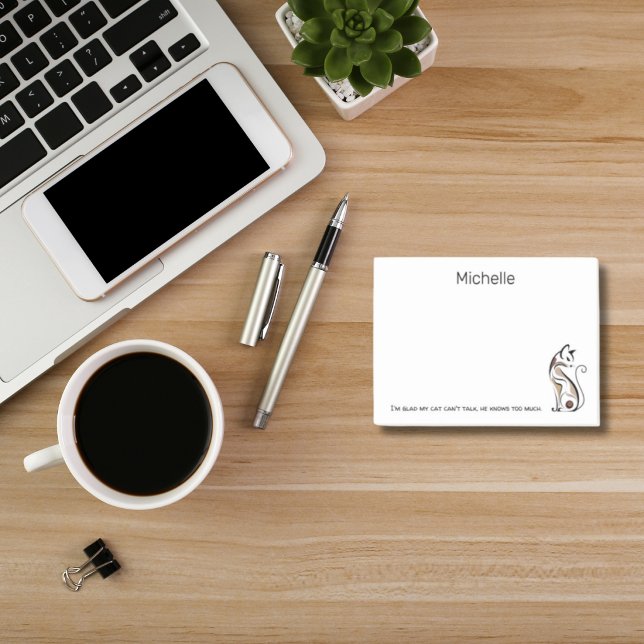 Elegant Modern Kitty,Cat Mom, Funny Personalized Post-it Notes (Creator Uploaded)