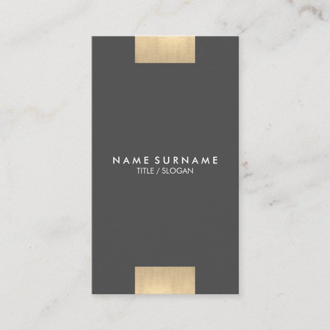 Elegant Modern Kraft Printed Gold Accent Vertical Business Card (Front)