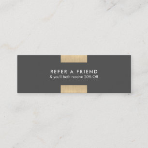 Elegant Modern KraftPrinted Gold Accent Chic Refer Mini Business Card