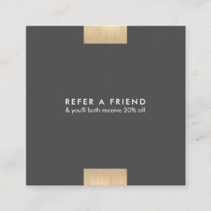 Elegant Modern KraftPrinted Gold Accent Chic Refer Square Business Card