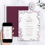 Elegant Modern Leaf Burgundy 50th Birthday Invitation<br><div class="desc">Celebrate a special milestone with our Elegant Modern Leaf Burgundy 50th Birthday Invitation. This beautiful, sophisticated invitation gives off vibes of grace and class - perfect for the big 5-0! In a classic burgundy colour beautifully accented by a hand drawn leafy border, it’s sure to impress all your guests. Add...</div>