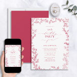 Elegant Modern Leaf Vivid Magenta 50th Birthday Invitation<br><div class="desc">Celebrate a special milestone with our Elegant Modern Leaf Vivid Magenta 50th Birthday Invitation. This beautiful, sophisticated invitation gives off vibes of grace and class - perfect for the big 5-0! In a classic vivid magenta colour beautifully accented by a hand drawn leafy border, it’s sure to impress all your...</div>