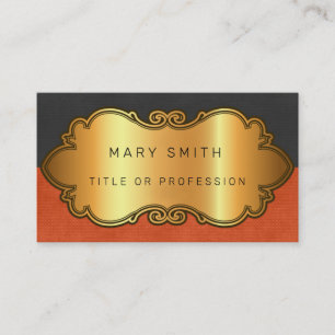 Elegant Modern Leather Gold Business Card