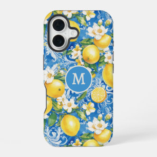Elegant Modern Lemon Citrus Monogram Personalized iPhone 16 Case