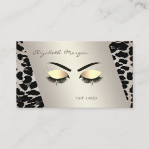 Elegant  Modern,Leopard Print,Faux Lashes Business Card