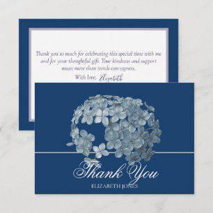 Elegant Modern Light Blue Floral Cluster Thank You Card