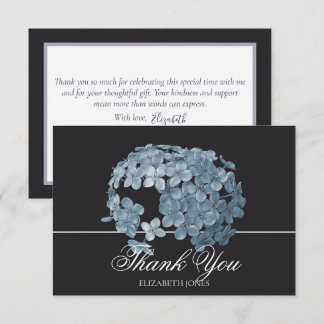 Elegant Modern Light Blue Floral Cluster Thank You Card